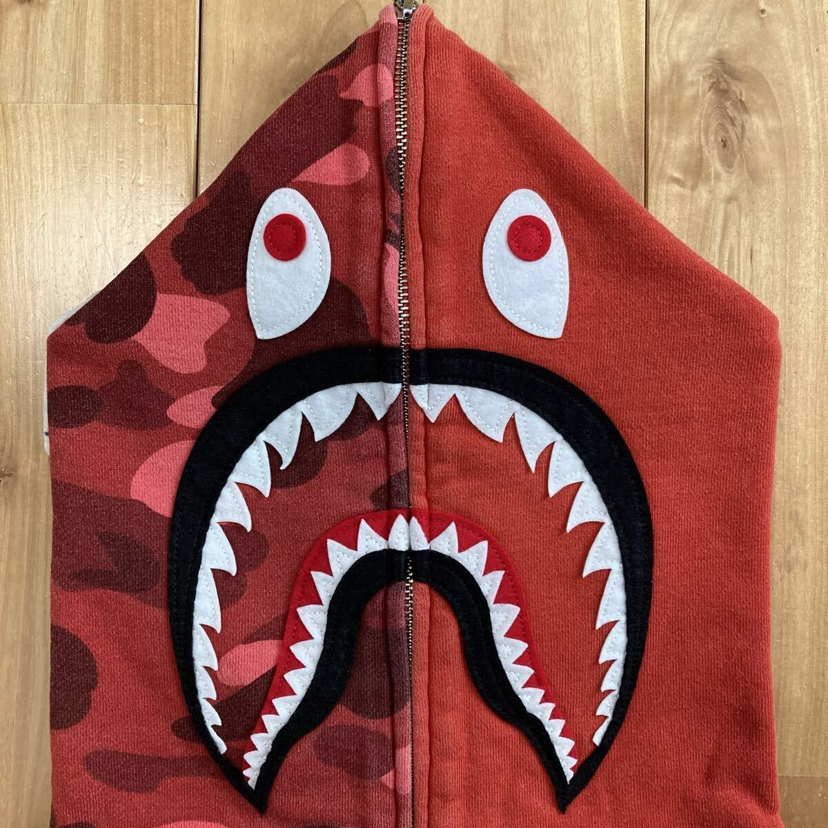 ☆XL☆ Red Camo シャーク パーカー shark full zip hoodie a bathing