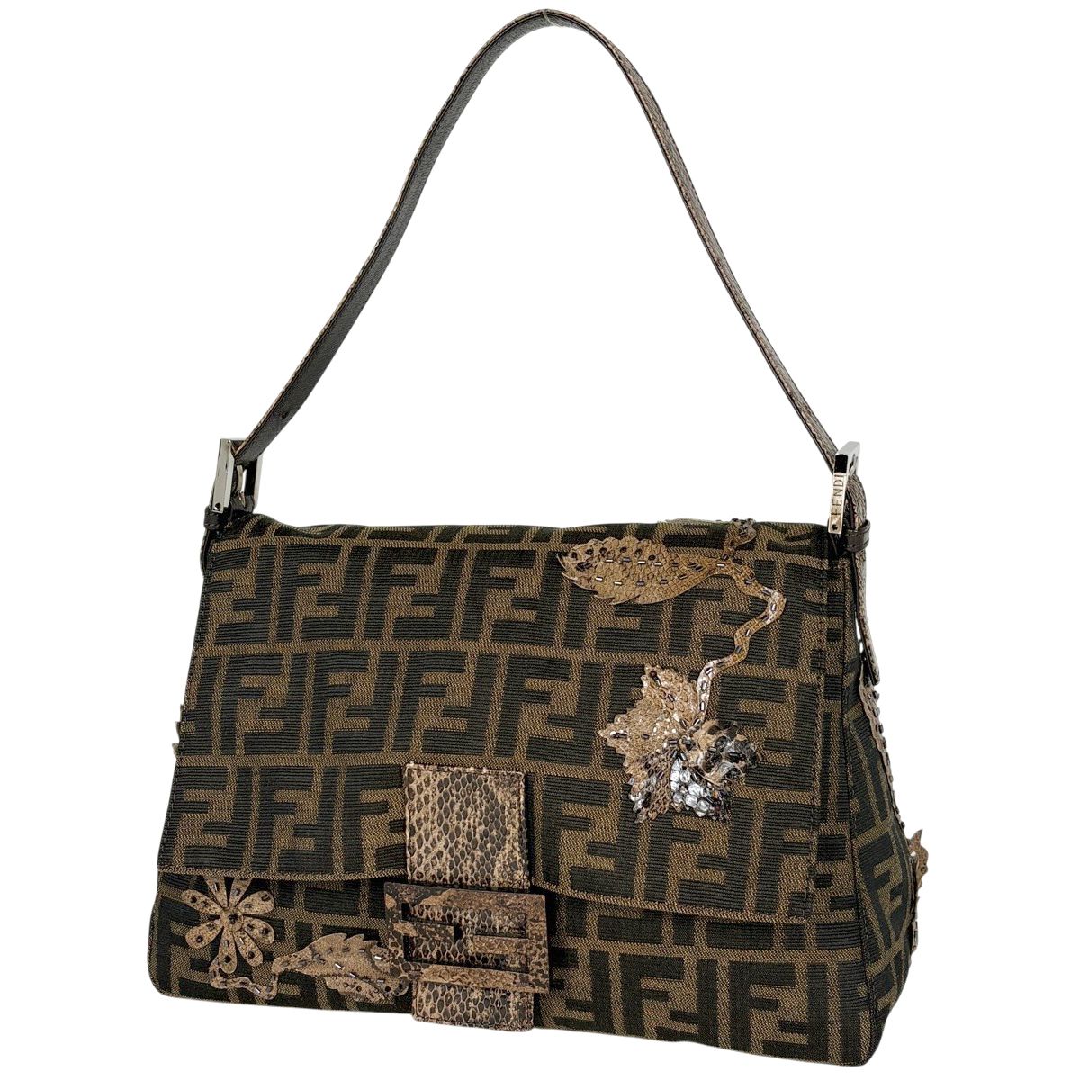 フェンディ ズッカ柄 マンマバゲット ショルダーバッグ レディース 【中古】 FENDI - フェンディ ズッカ柄 マンマバゲット ショルダーバッグ