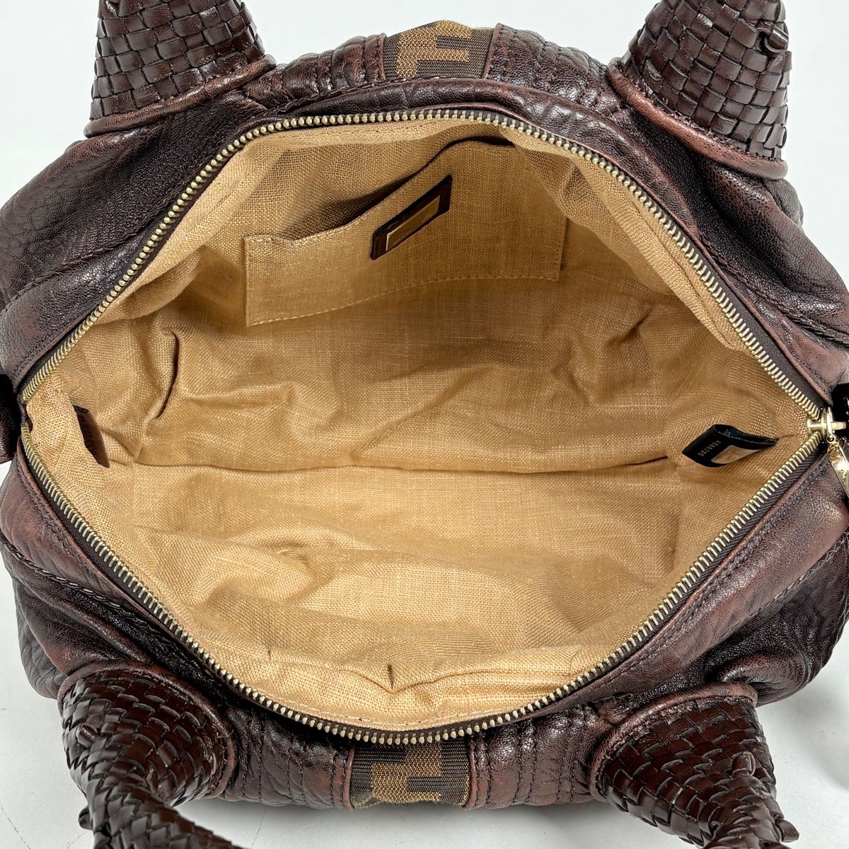FENDI ズッカ柄 キャンバス　ハンドバッグ　FF柄　8BL096 フェンディ FENDI ズッカ柄 ミニスパイバッグ ハンドバッグ キャンバス