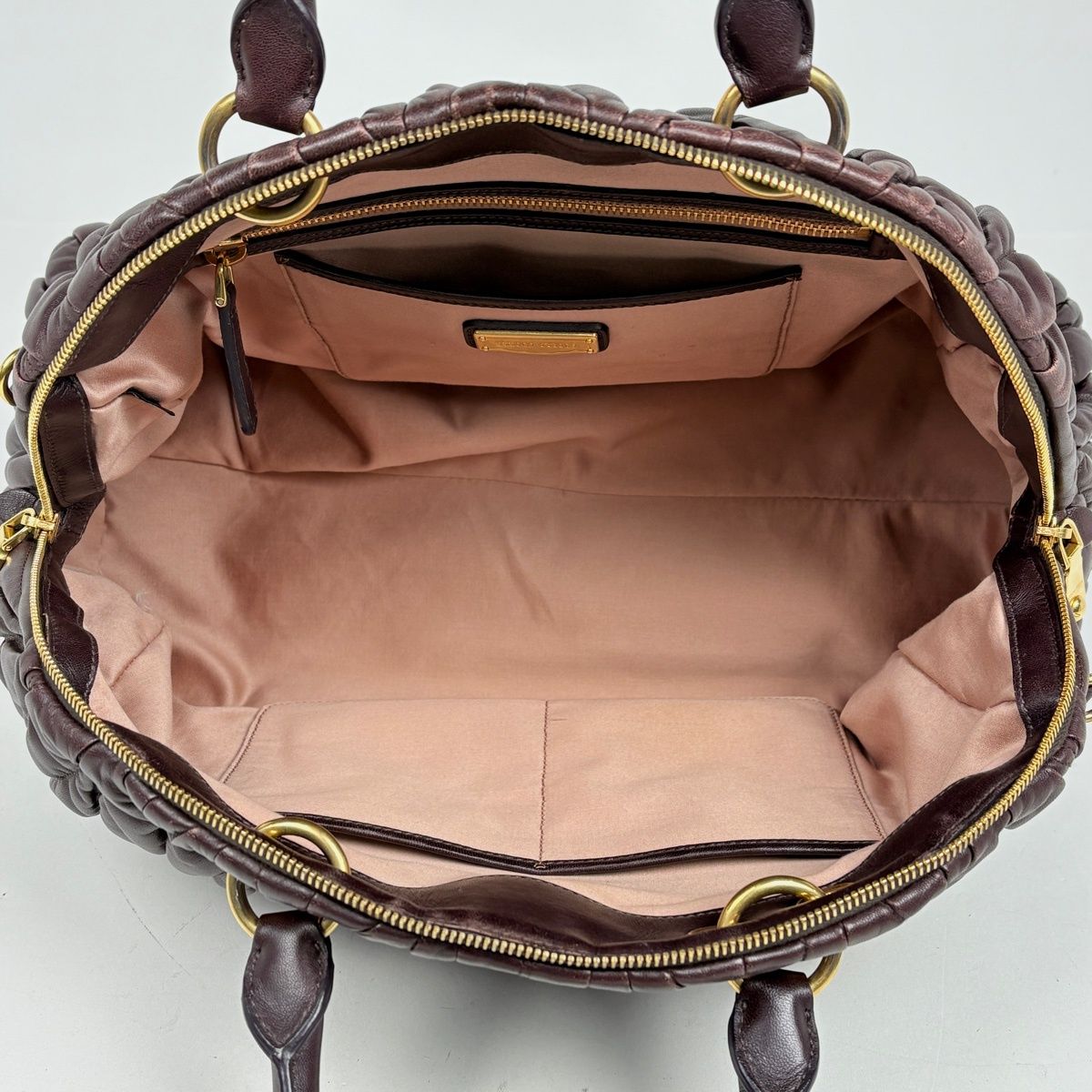 ミュウ ミュウ Miu Miu マテラッセ ハンドバッグ 2WAY レザー ボルドー