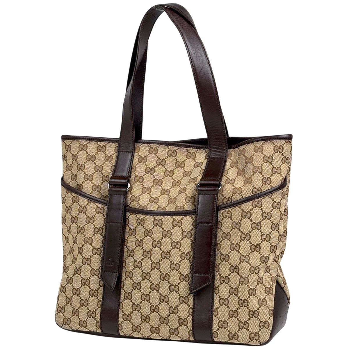 グッチ GUCCI GG柄 トートバッグ GGキャンバス ベージュ ブラウン 145971 レディース 【中古】