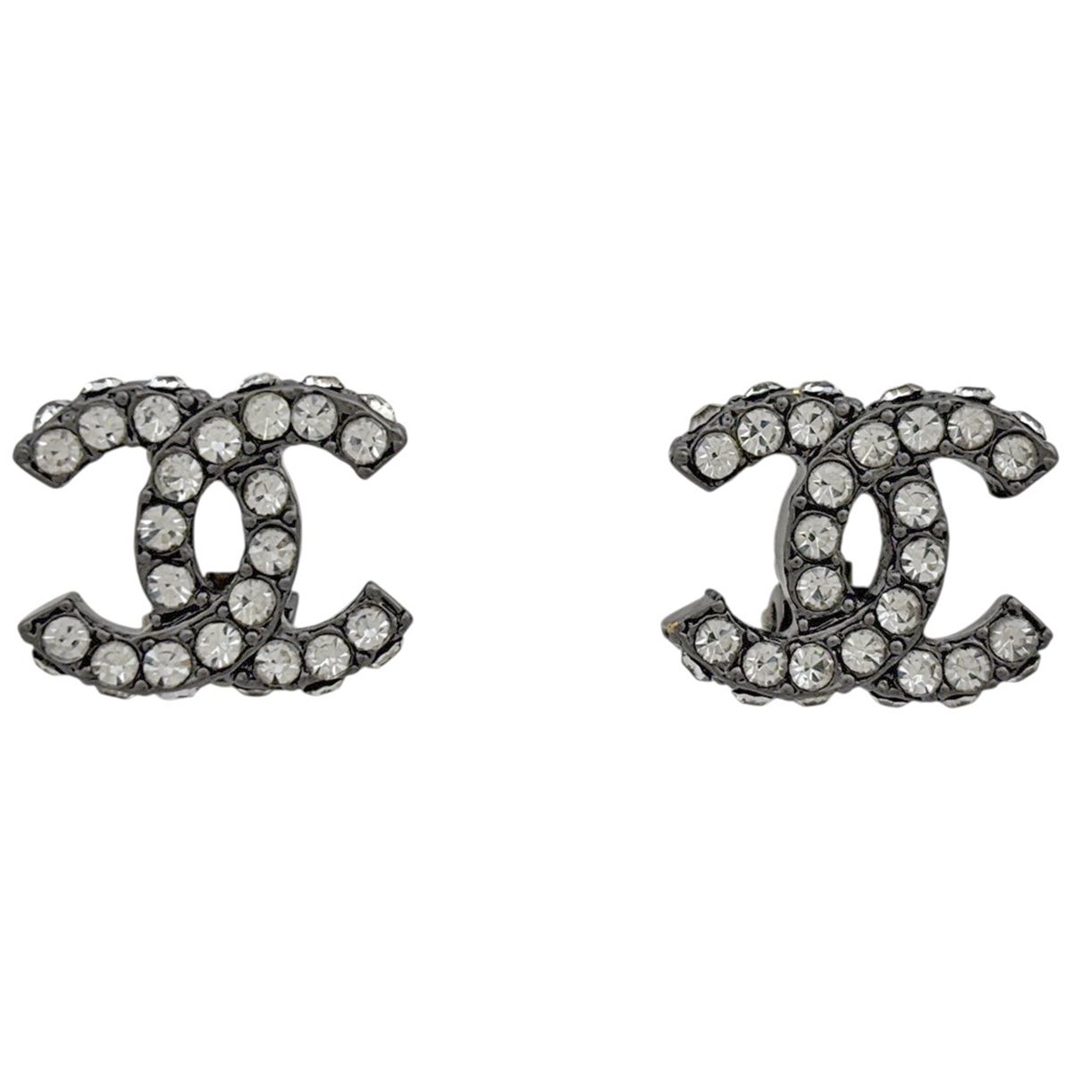 シャネル CHANEL ココマーク ラインストーン イヤリング メタル ラインストーン シルバー レディース 【中古】