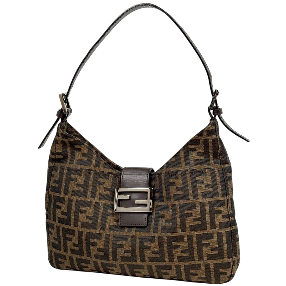 フェンディ FENDI ズッカ柄 ショルダーバッグ キャンバス ブラウン 265690 レディース 【中古】
