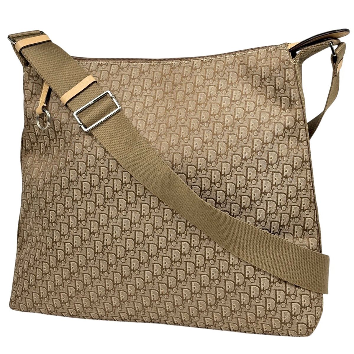 クリスチャンディオール Christian Dior トロッター柄 ショルダーバッグ キャンバス ブラウン レディース 【中古】