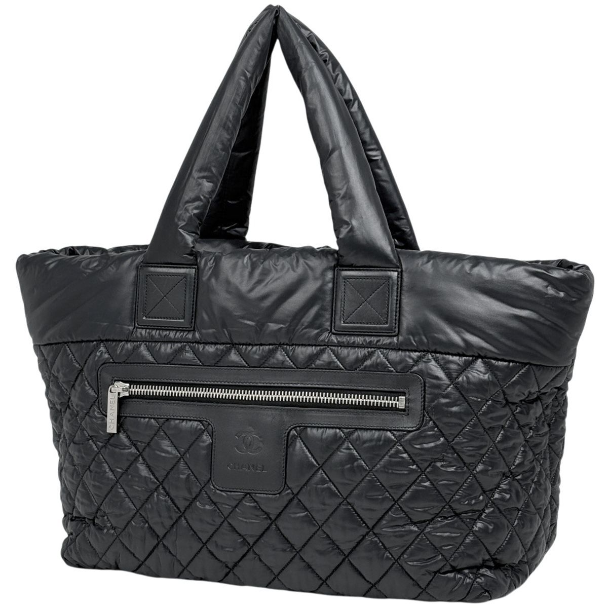 シャネル CHANEL コココクーン ミディアム トートバッグ ナイロン ブラック レディース 【中古】