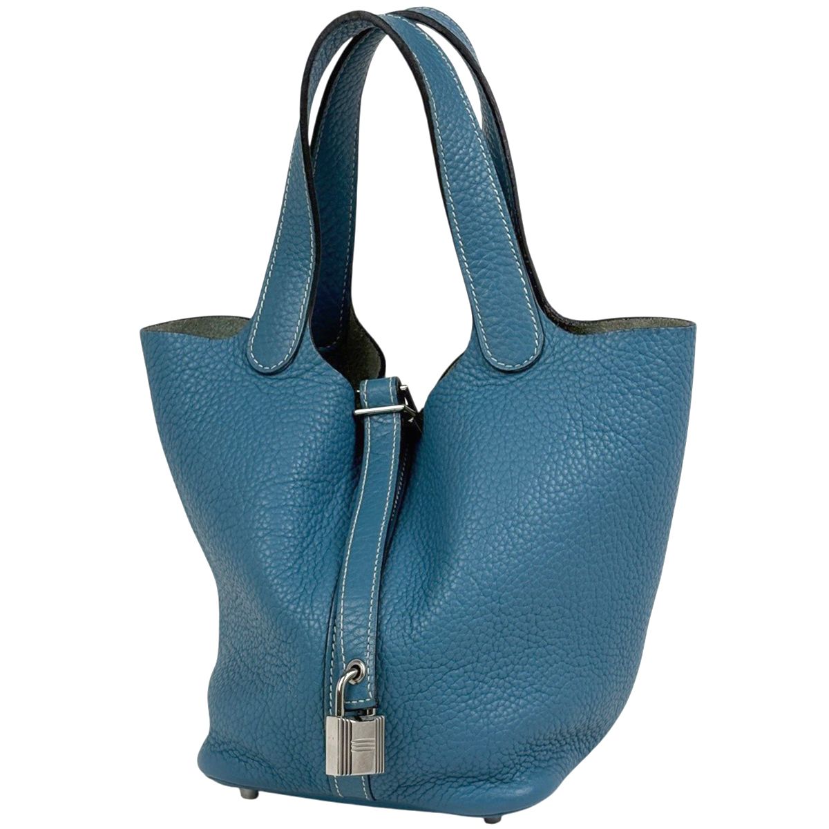 エルメス HERMES ピコタンロックPM ミニバッグ ハンドバッグ トゴ ブルージーン ピコタンロックPM □N レディース 【中古】