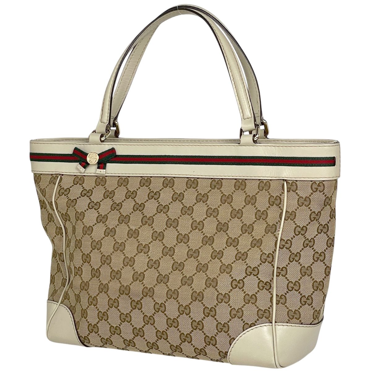 グッチ GUCCI GG柄 トートバッグ メイフェア シェリーライン GGキャンバス ベージュ アイボリー 257061 レディース 【中古】