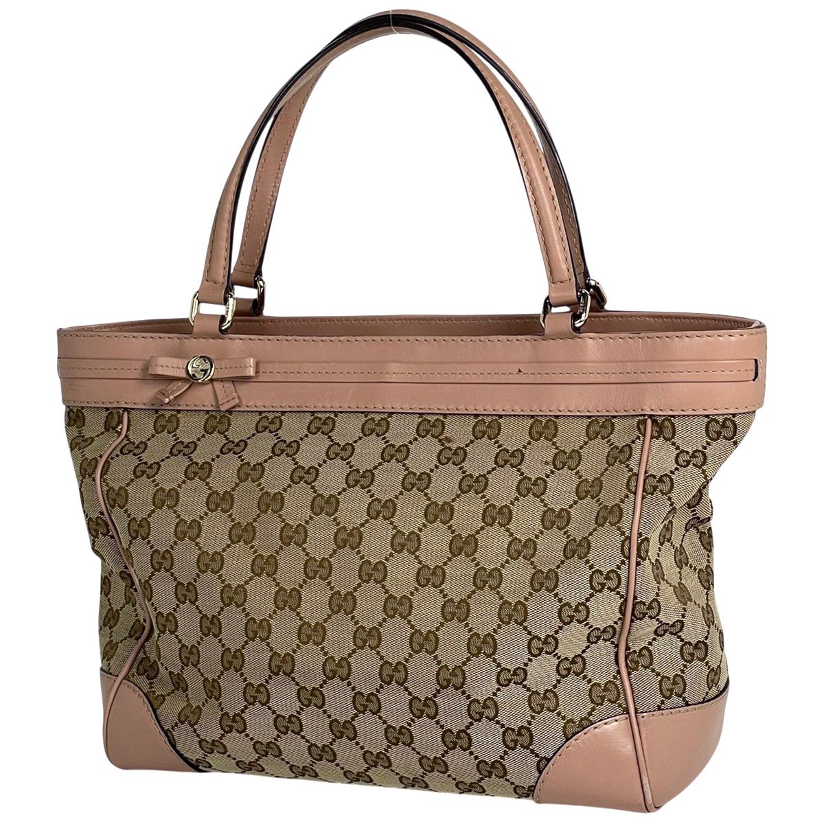 グッチ GUCCI GG柄 トートバッグ メイフェア リボン GGキャンバス ベージュ ピンクベージュ 257061 レディース 【中古】