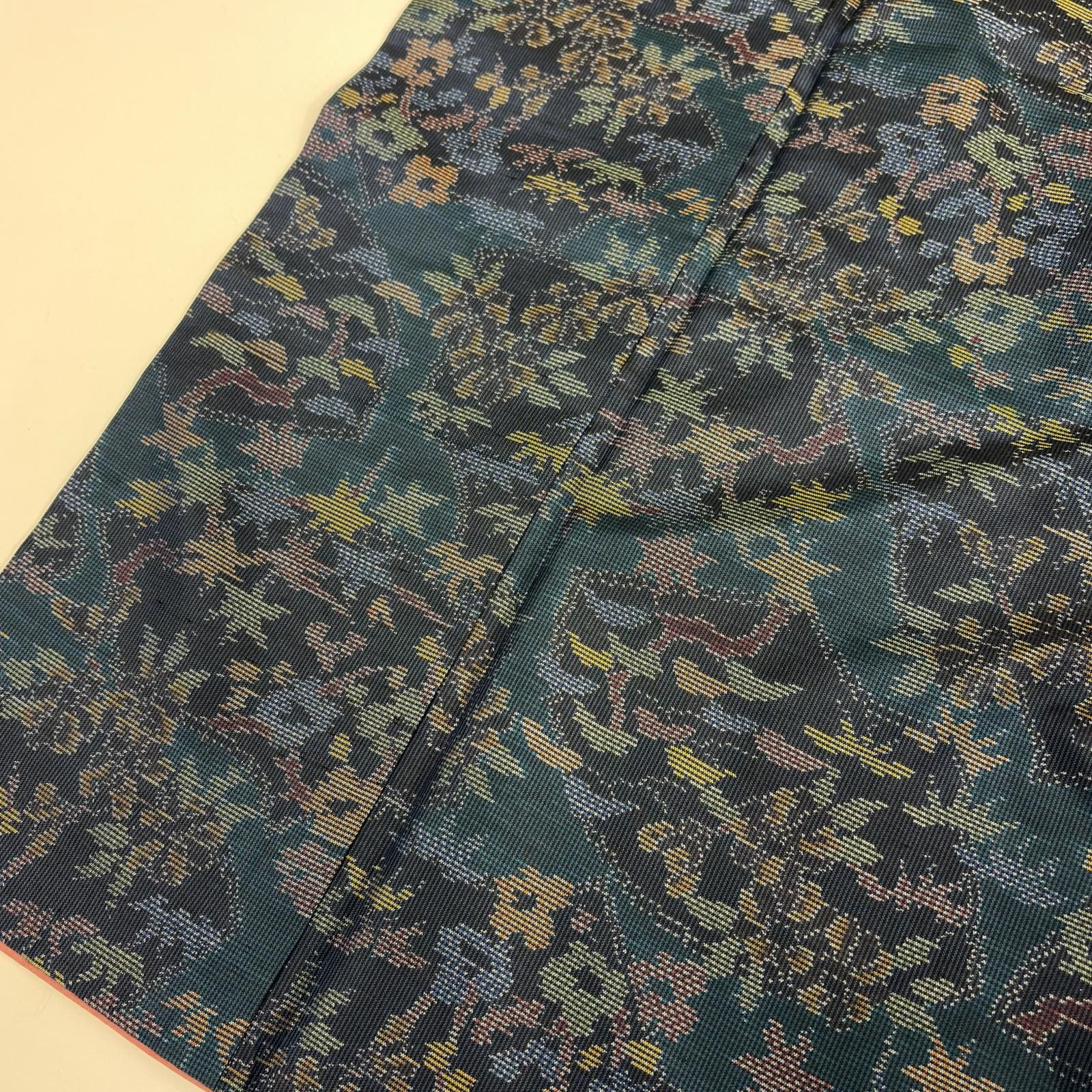 本場大島紬 正絹 泥染め 花草絣 袷 着物 MK-7703 - メルカリ