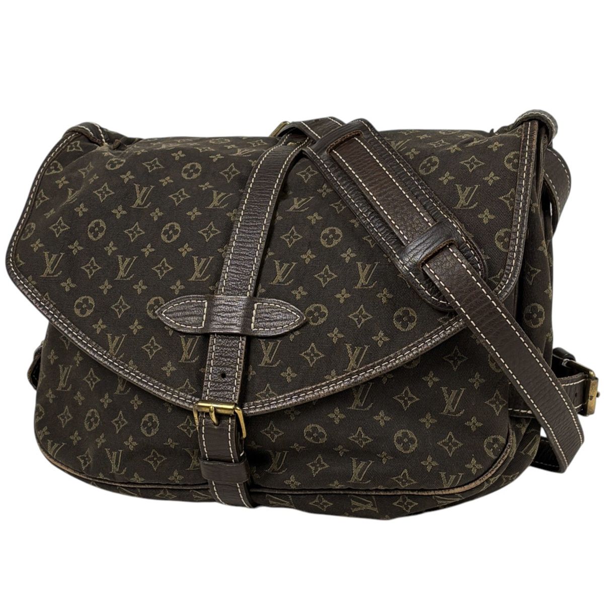 ルイ・ヴィトン Louis Vuitton ソミュール30 斜め掛け ショルダーバッグ モノグラムミニラン エべヌ(ブラウン) M95227 レディース 【中古】