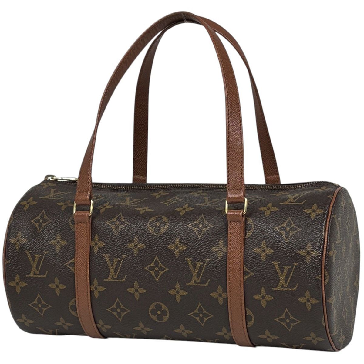 ルイ・ヴィトン Louis Vuitton パピヨン30 バレルバッグ 筒型 旧旧型 ハンドバッグ モノグラム ブラウン M51365 レディース 【中古】