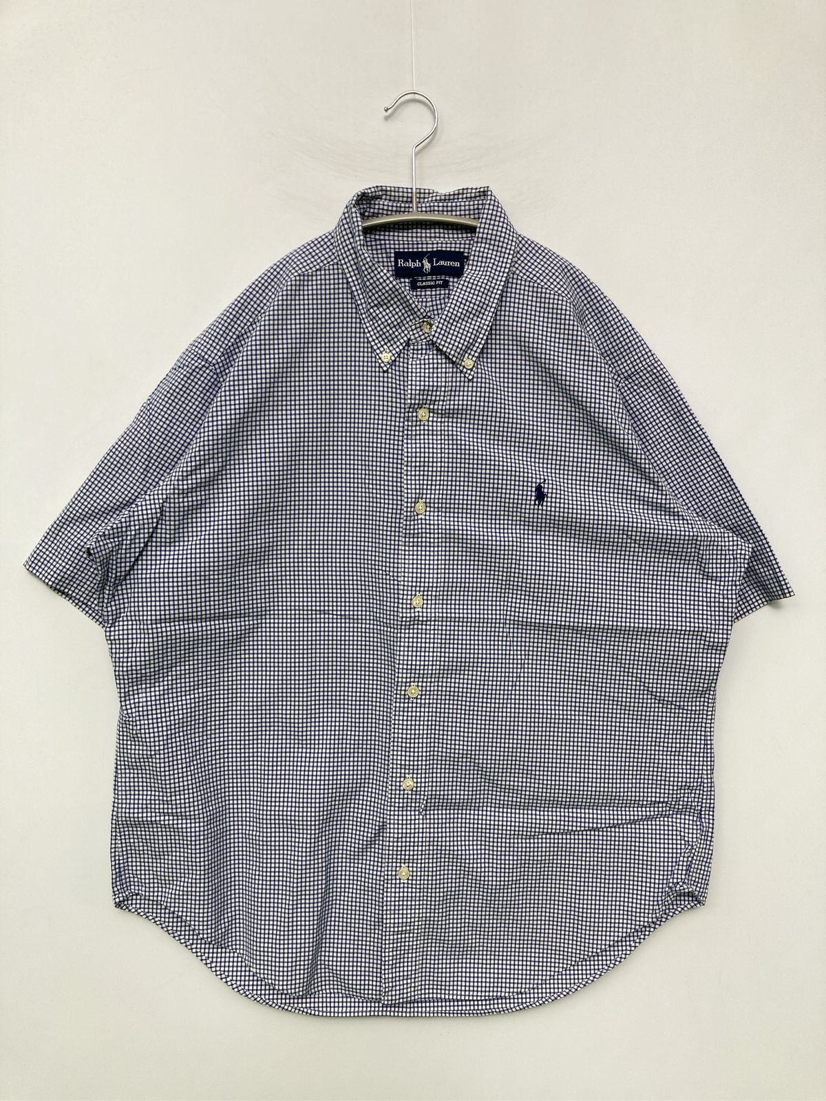 Ralph Lauren ラルフローレン シャツ/ブラウス LL その他 チェック柄 ワンポイント ブランドロゴ ミドル丈 半袖 ボタンダウン