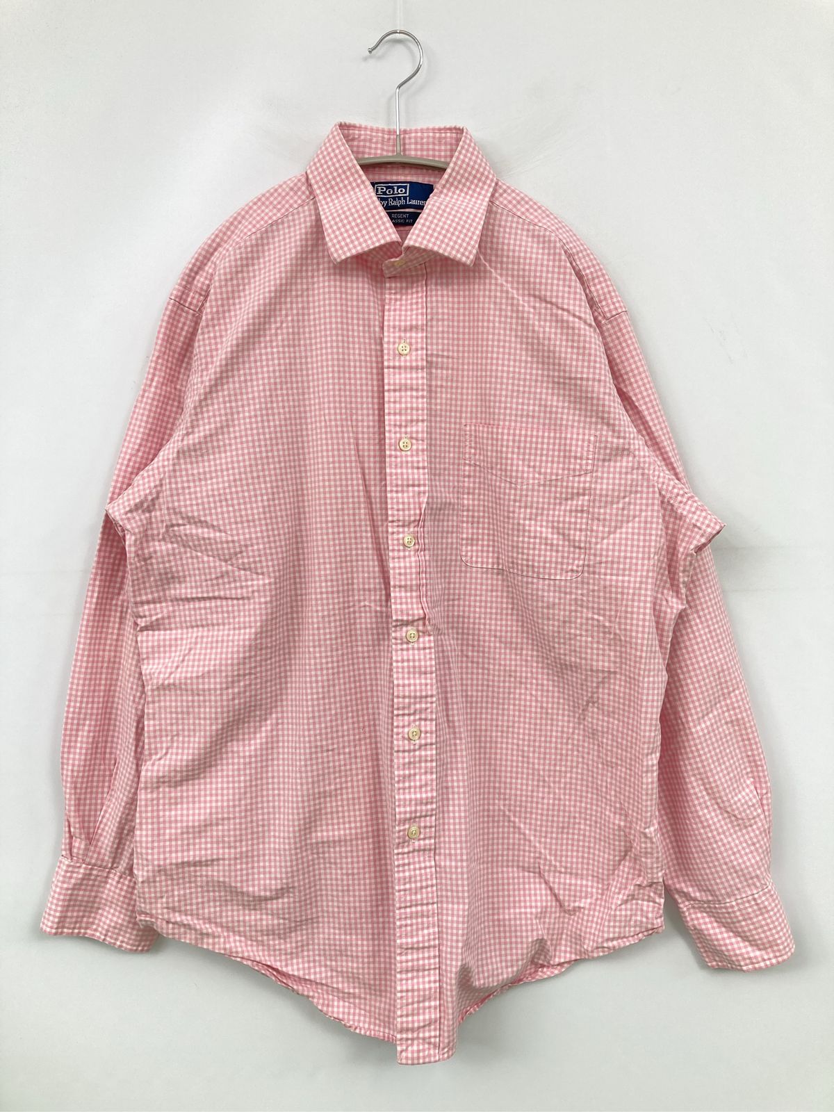 Polo by Ralph Lauren ポロバイラルフローレン シャツ/ブラウス 16 32/33 ピンク チェック柄 ミドル丈 長袖 レギュラーカラー