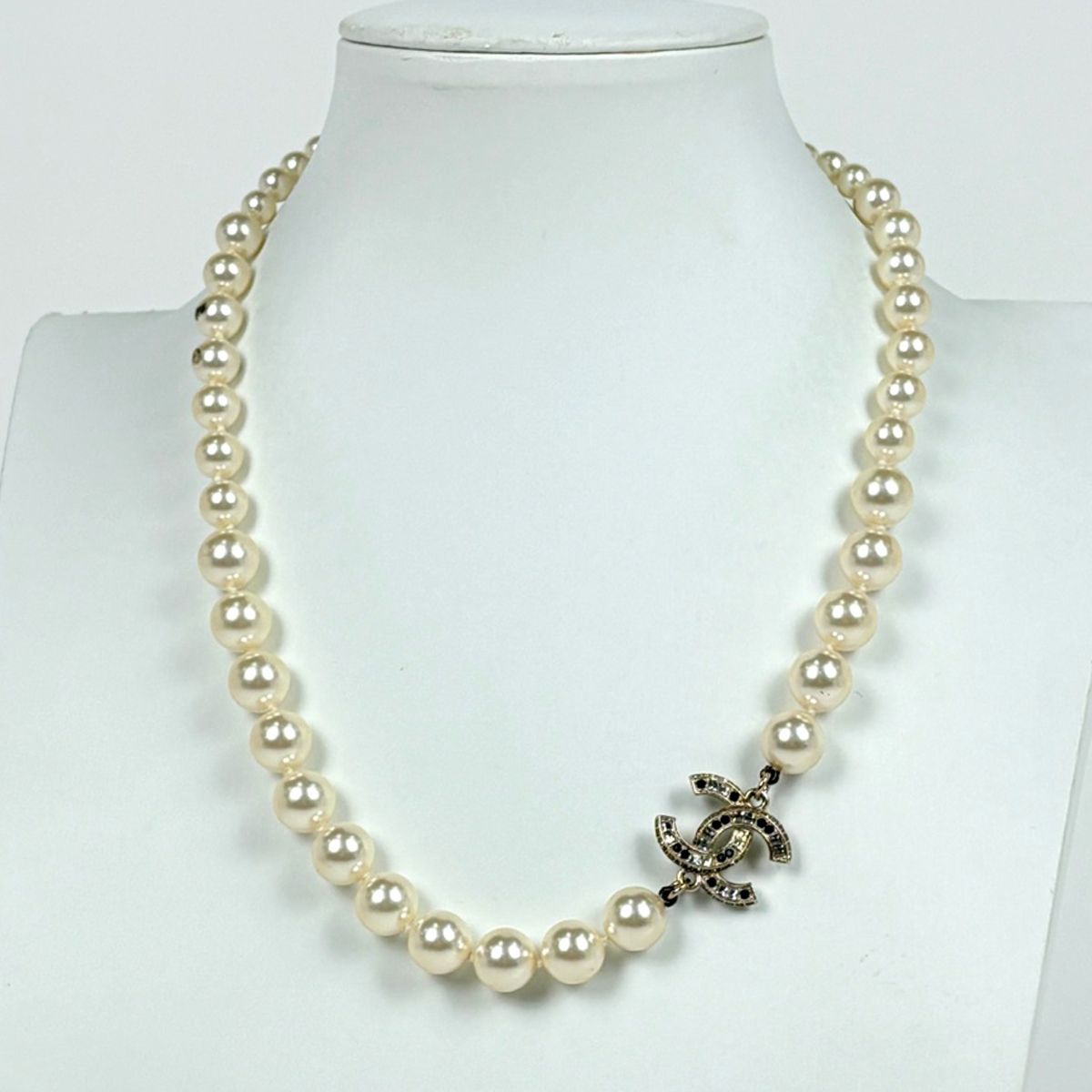 シャネル CHANEL ココマーク フェイクパール ネックレス GP フェイク 