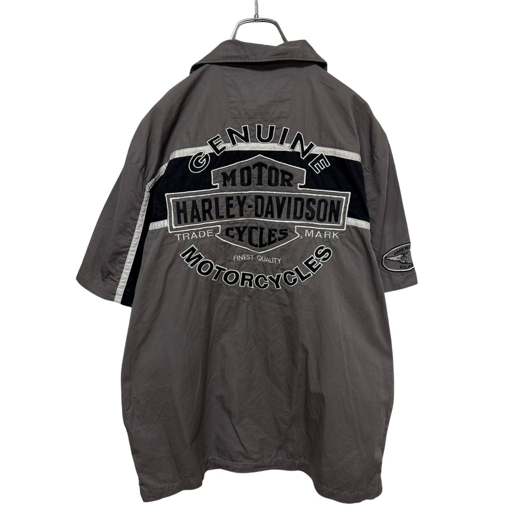 【HARLEY-DAVIDSON】 Embroidery Back Logo Open Collar Shirt 開襟 オープンカラーワークシャツ S-6548
