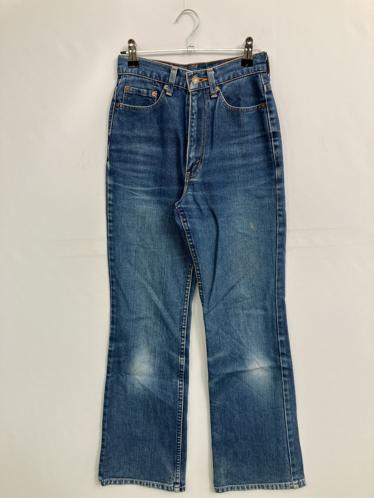 LEVI STRAUSS & CO. リーバイストラウスアンドカンパニー デニムパンツ W28 L32 ブルー フルレングス 無地 ワンポイント ワイド・ルーズ フレア・ブーツカット ハイウエスト ヴィンテージ
