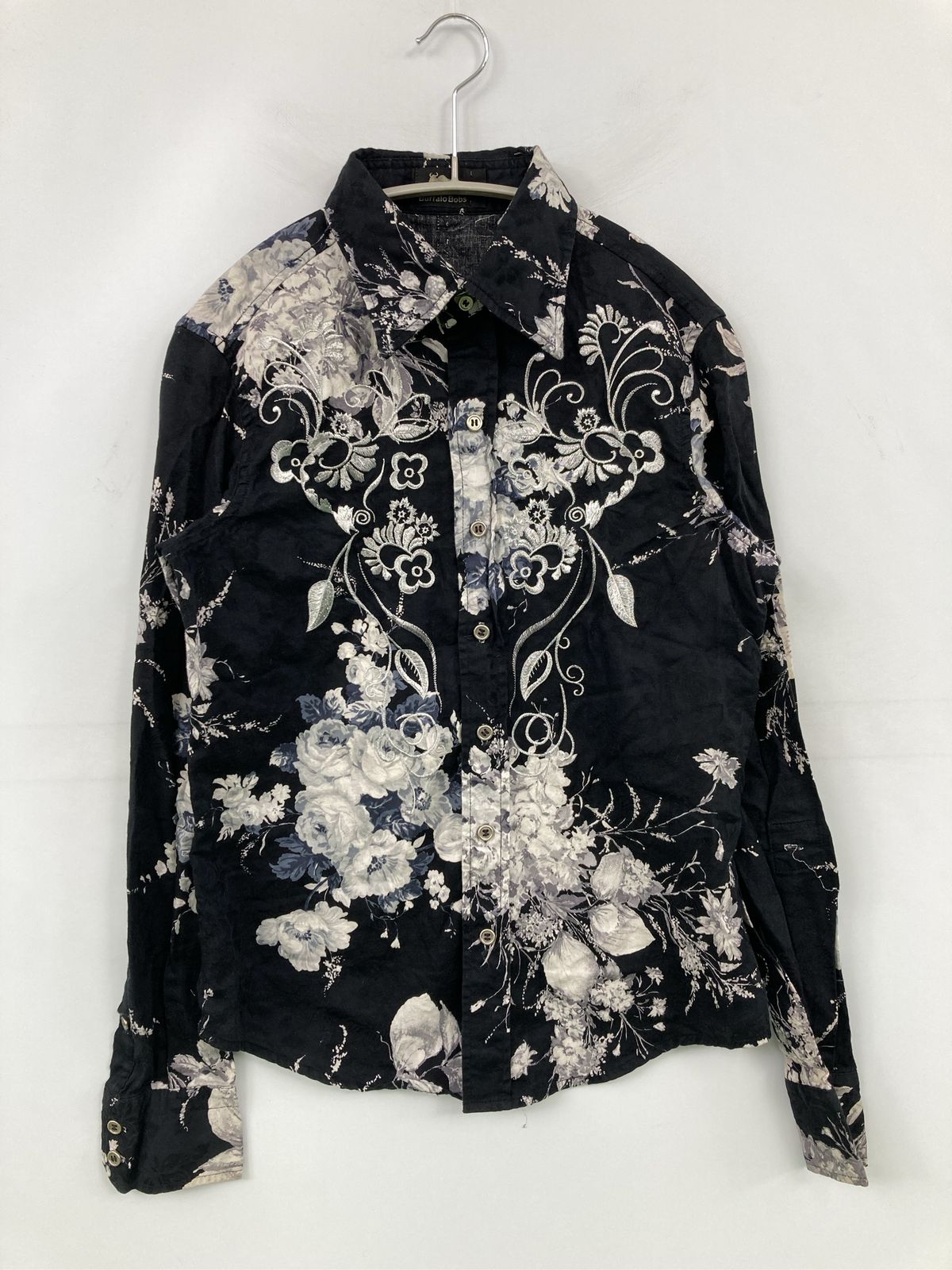 Buffalo Bobs シャツ/ブラウス 1 ブラック コットン 花柄・ボタニカル柄 ミドル丈 長袖 レギュラーカラー