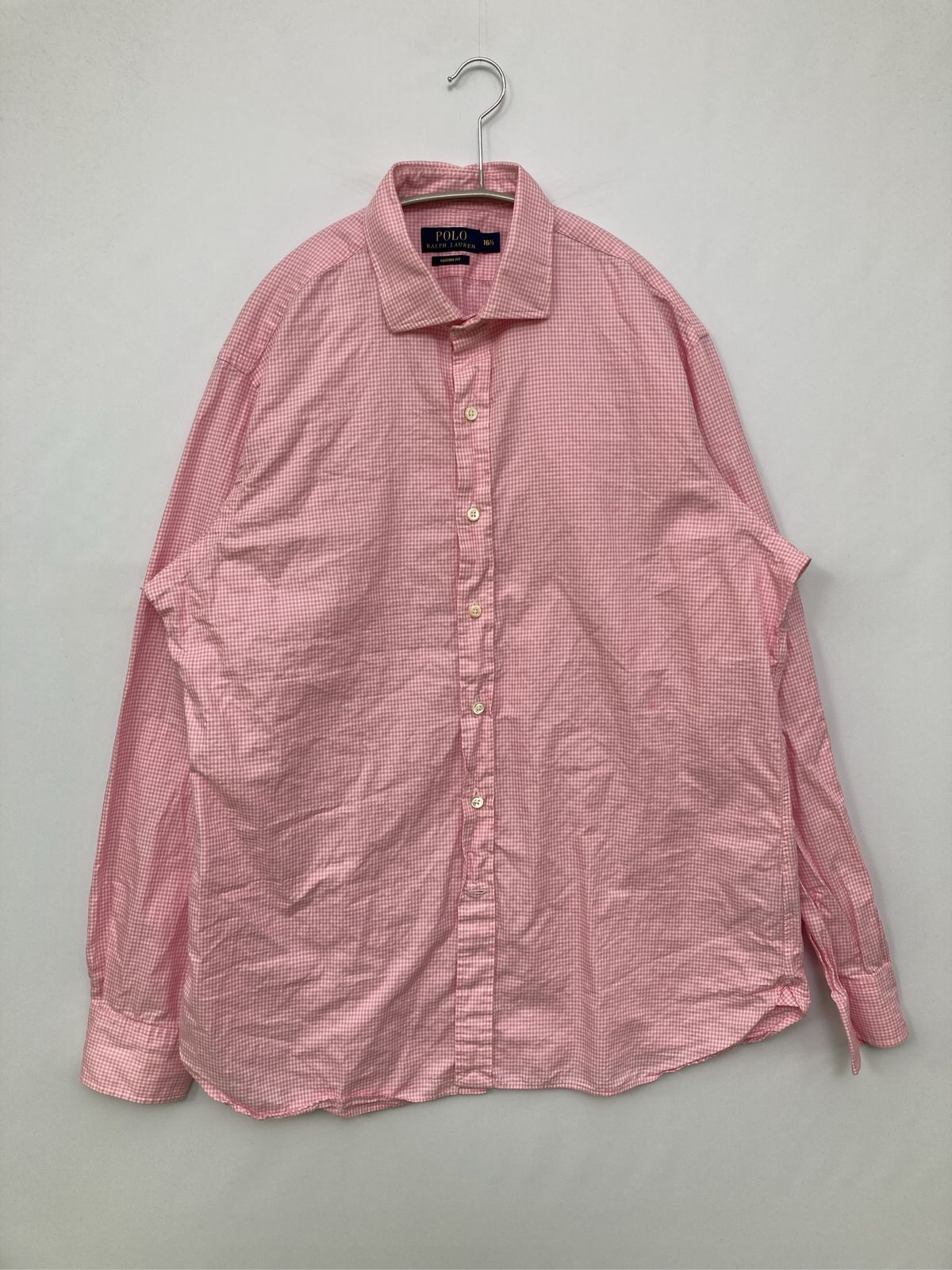 Polo Ralph Lauren ポロラルフローレン シャツ/ブラウス 16 1/2 ピンク レギュラーカラー 長袖 チェック柄 ミドル丈