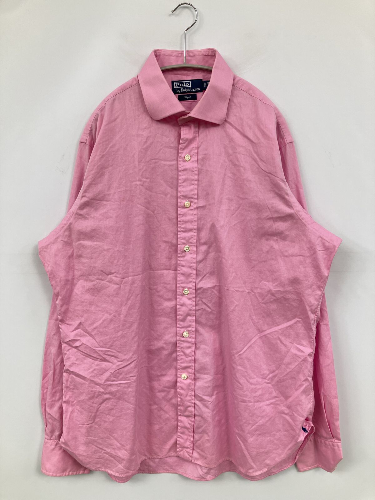 Polo by Ralph Lauren ポロバイラルフローレン シャツ/ブラウス 16 1/2 42 ピンク 無地 ワンポイント ロング丈 長袖 レギュラーカラー
