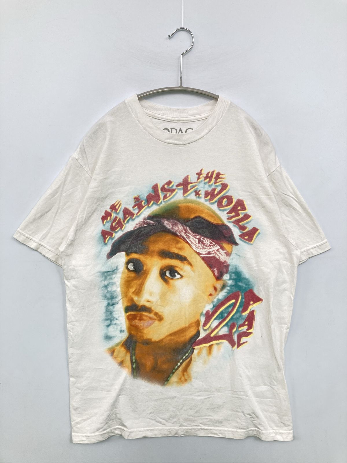 2PAC トゥパック Tシャツ/カットソー S アイボリー クルーネック(丸首) 半袖 前面プリント ブランドロゴ ミドル丈