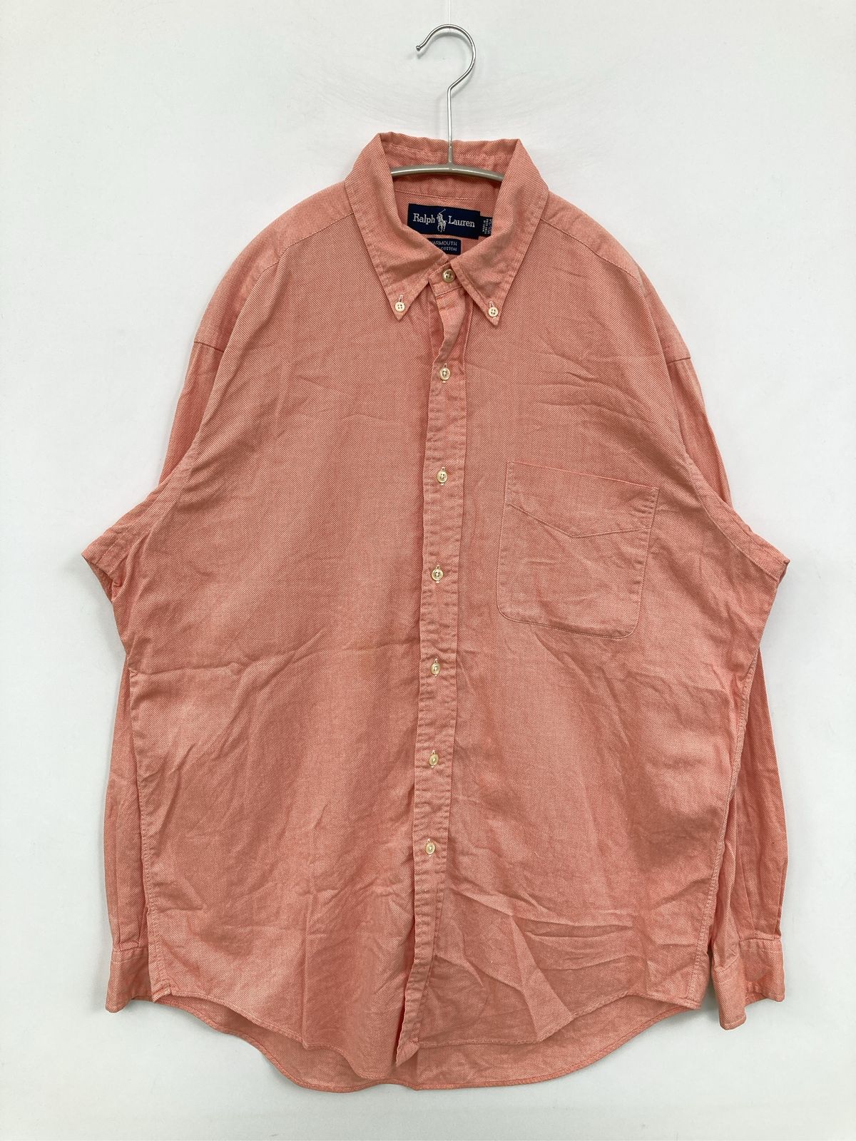 Ralph Lauren ラルフローレン シャツ/ブラウス 15 1/2-34 オレンジ ボタンダウン 長袖 無地 コットン ミドル丈