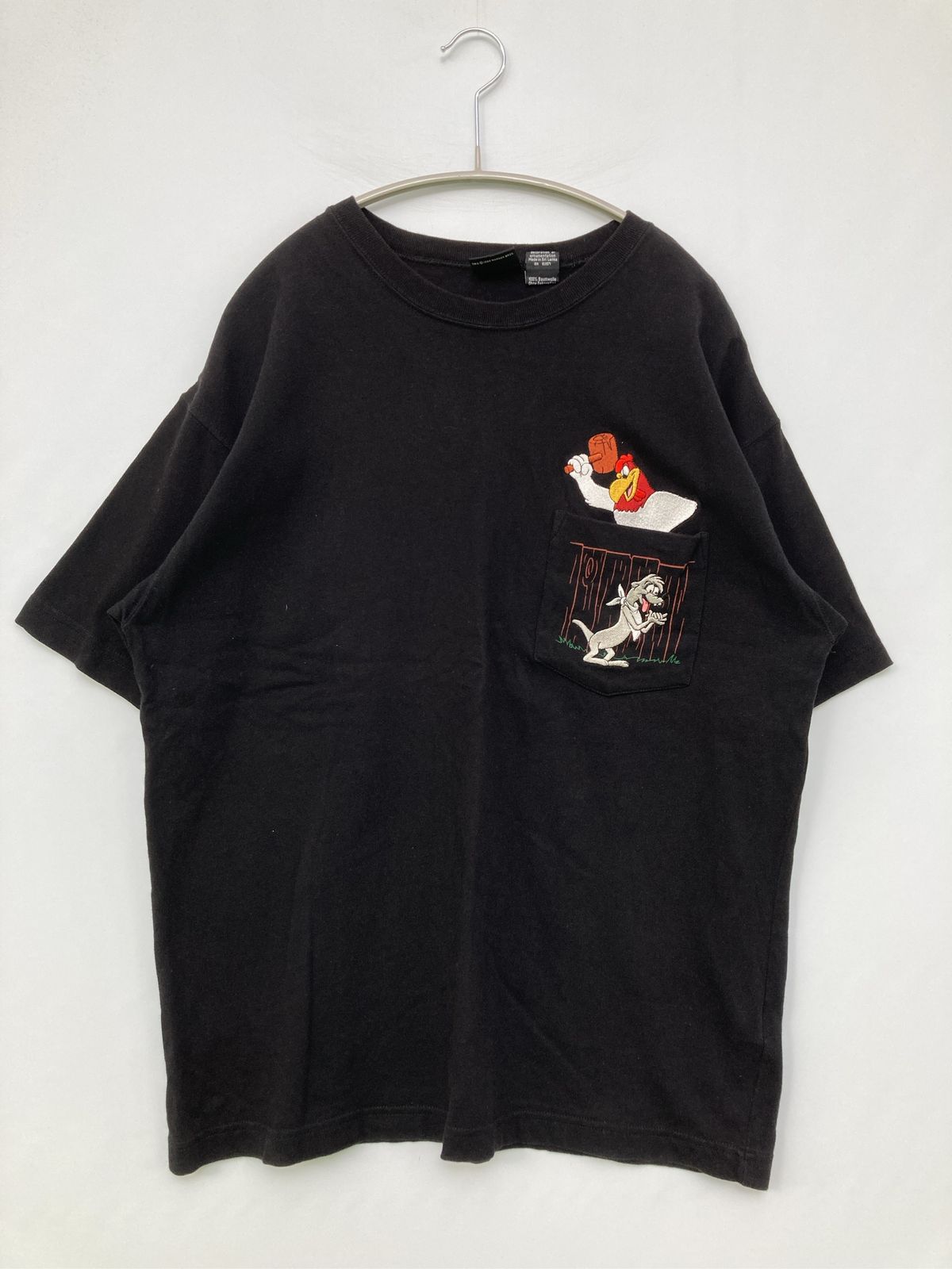 WARNER BROS STUDIO STORE ワーナーブラザーズスタジオストア Tシャツ/カットソー M ブラック ワンポイント ミドル丈 半袖 クルーネック(丸首)