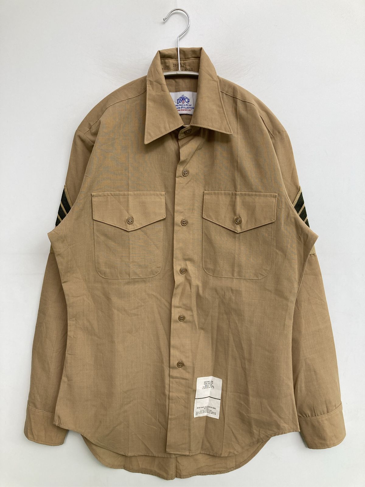 DSCP シャツ/ブラウス 15 X 33 ベージュ コットン ウール・ニット 無地 ワンポイント 長袖 レギュラーカラー ミドル丈