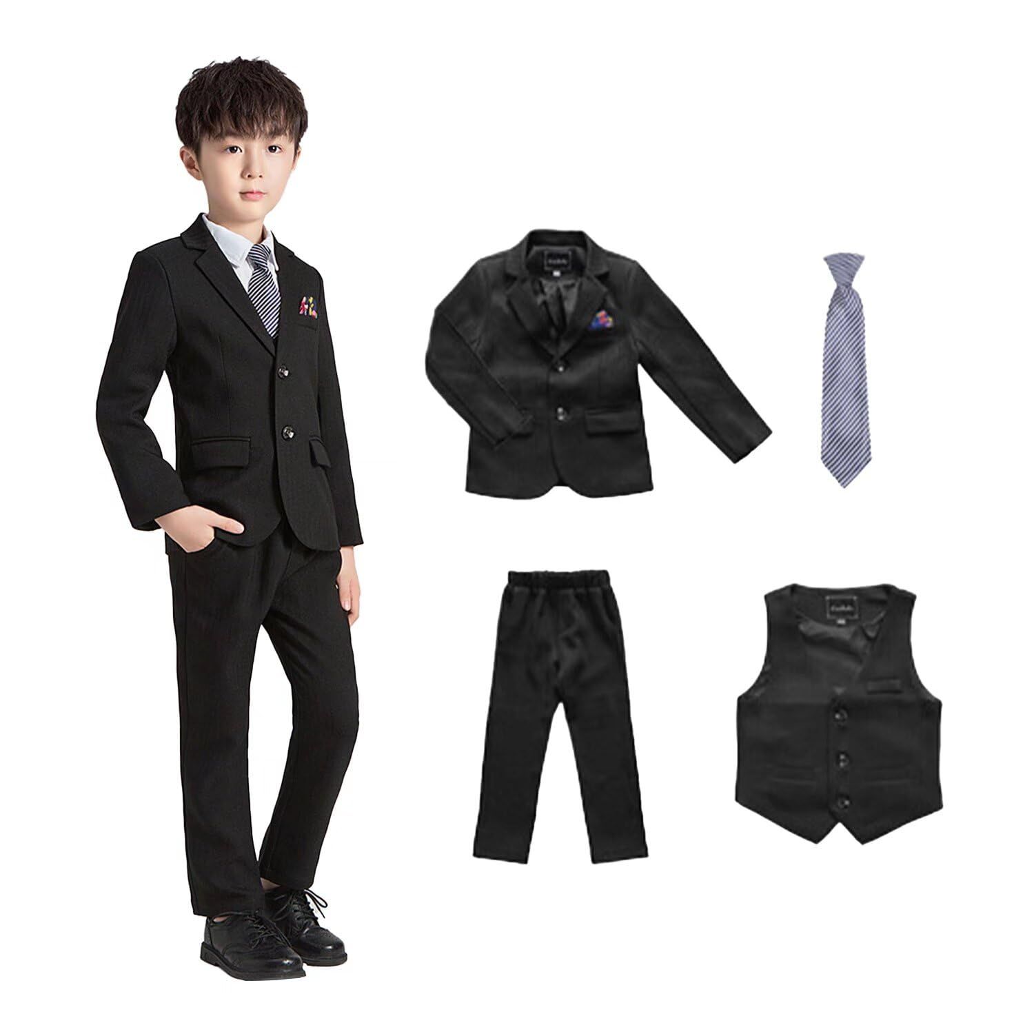発表会 紳士服 入学式 長袖 5ピース セットアップ ストライプ 卒業式 フォーマルスーツ ボーイズ 子供 フォーマル キッズ 七五三 スーツ 男の子 CHARM] [WEEN