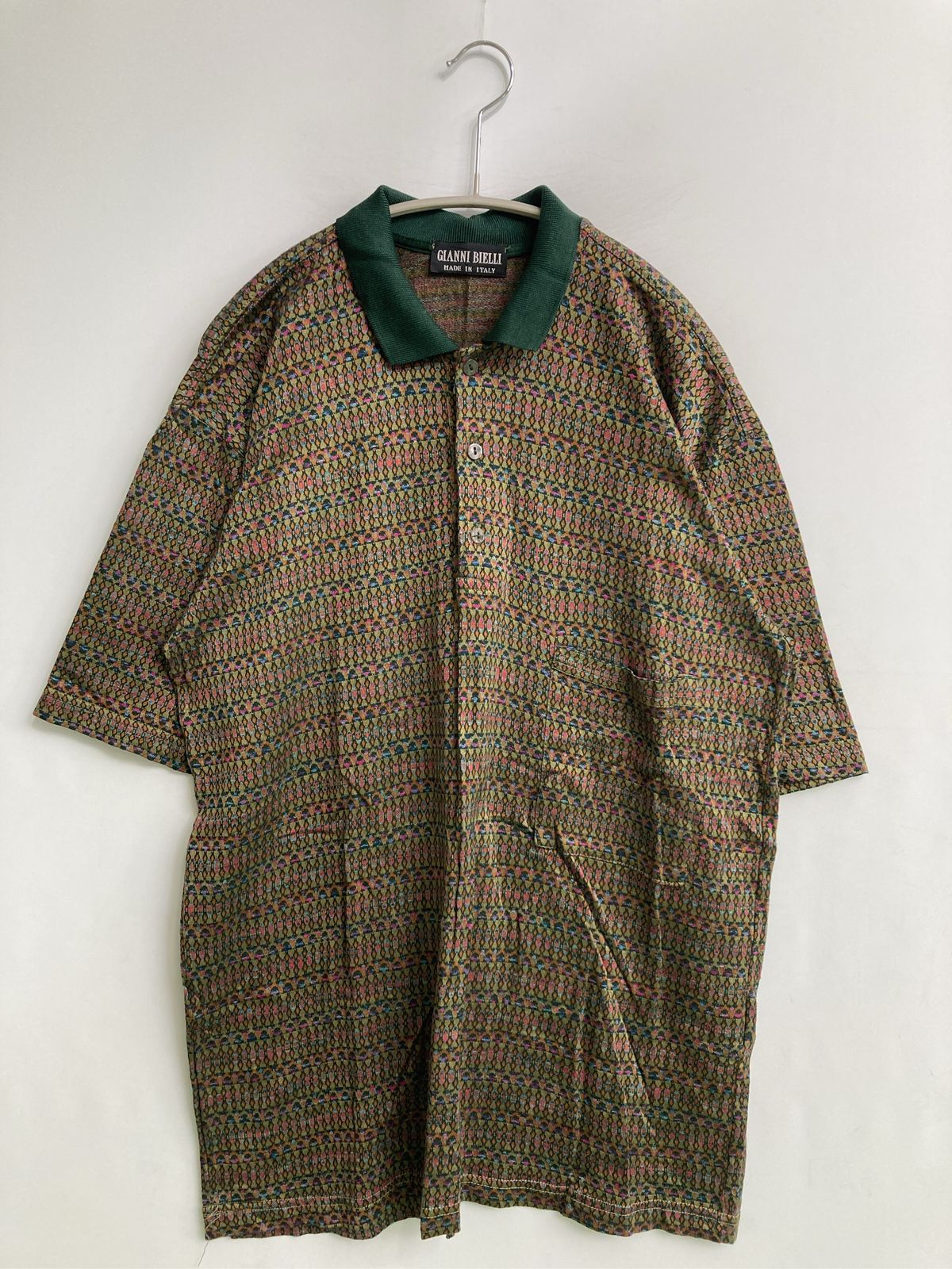 GIANNI BIELLI ポロシャツ グリーン その他総柄 半袖