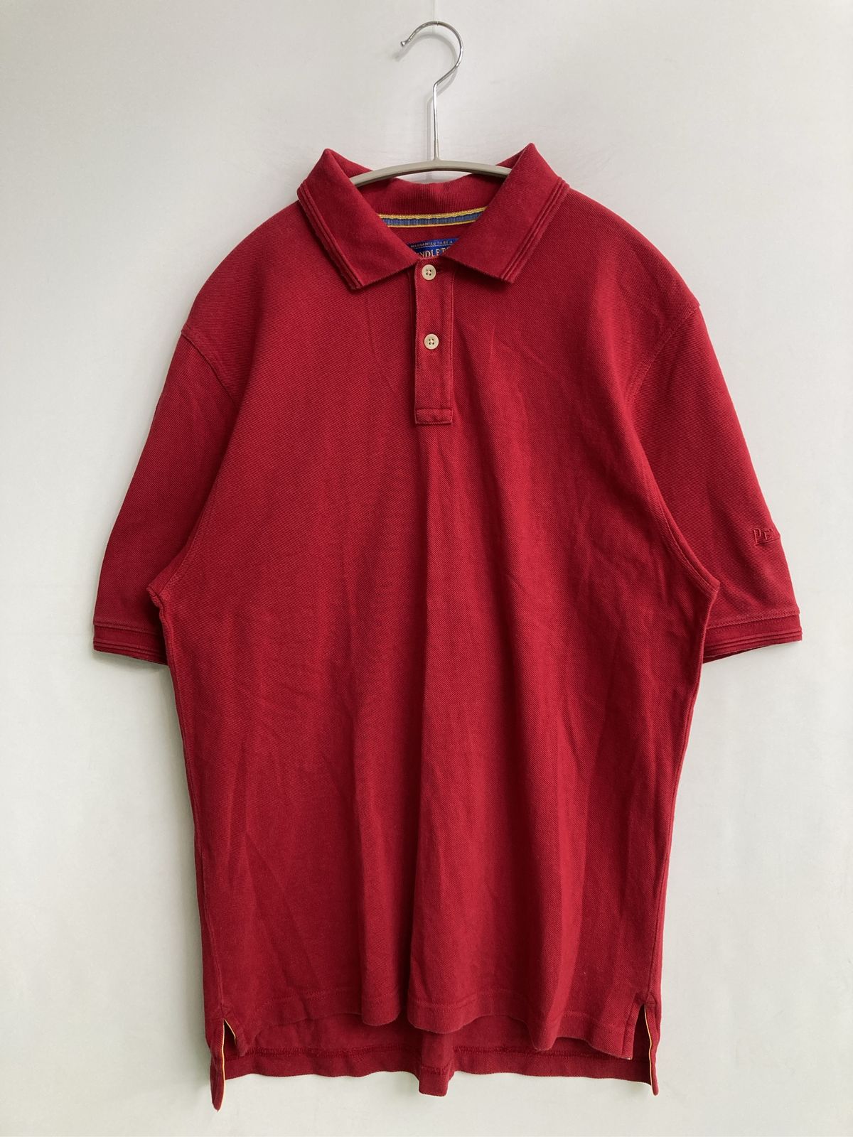 PENDLETON ペンドルトン ポロシャツ XSM レッド 無地 半袖