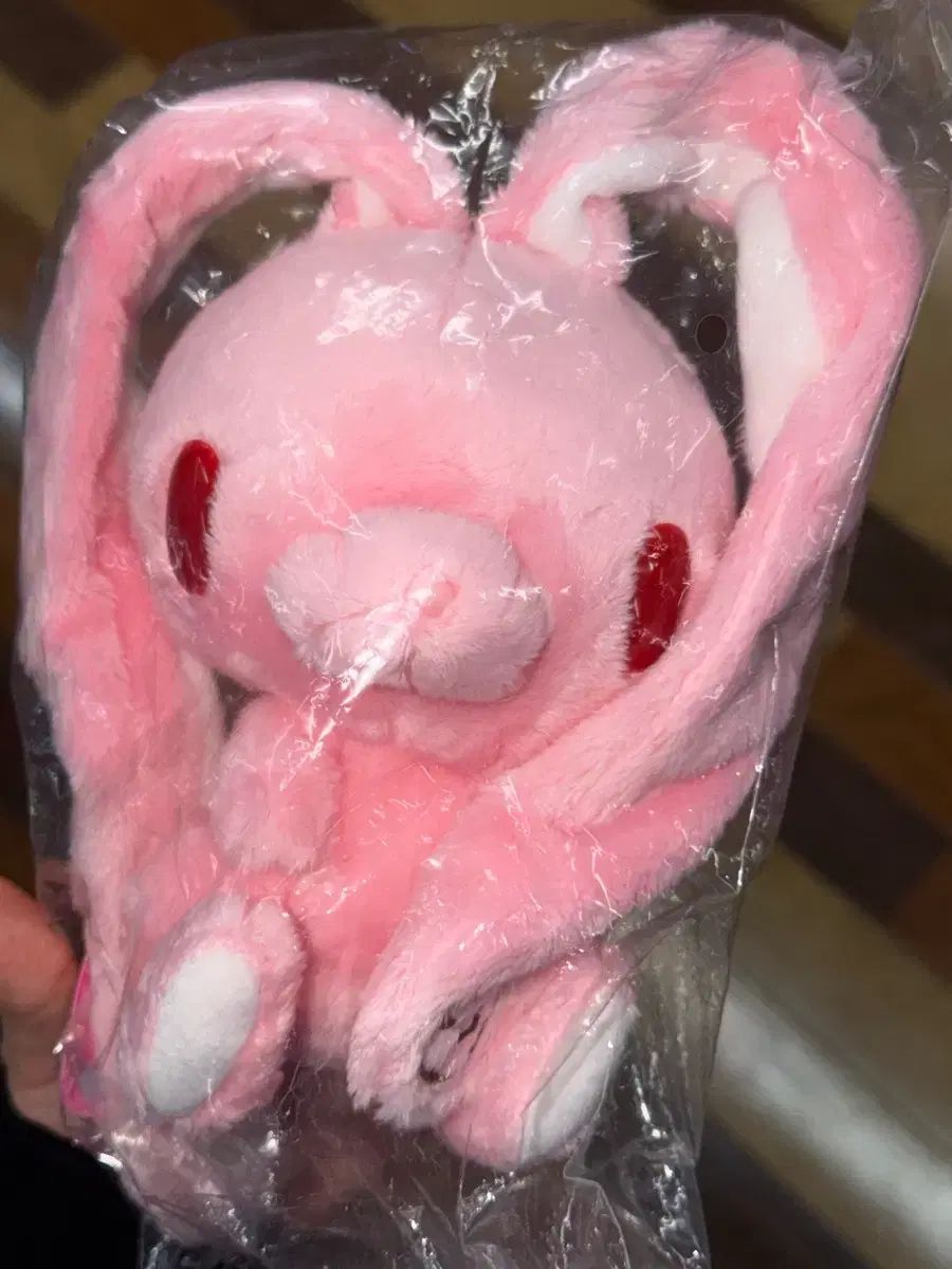 汎用うさぎ ピンク いたずらぐまのグル～ミ～(グルーミー) おすわり ぬいぐるみ