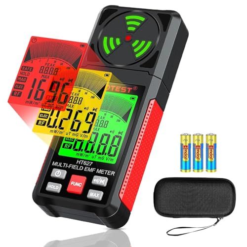 YOJOCK EMFメーター 3イン1 放射線メーターと放射線検出器 データ保持と最大値メモリ付き EMF、RF、MF、WiFi、電磁波を測定 家庭用と屋外用 (JP)so