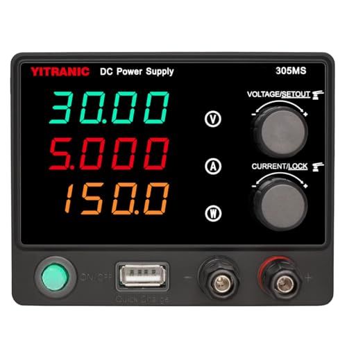 直流安定化電源 0-30V/0-5A 可変 スイッチング電源 高精度4桁LED、18W USB 急速充電、複数の保護、電子工作・修理・バッテリー充電用so