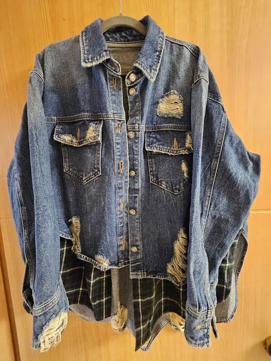 ジュンジェイ デニムジャケット CHECK レイヤード