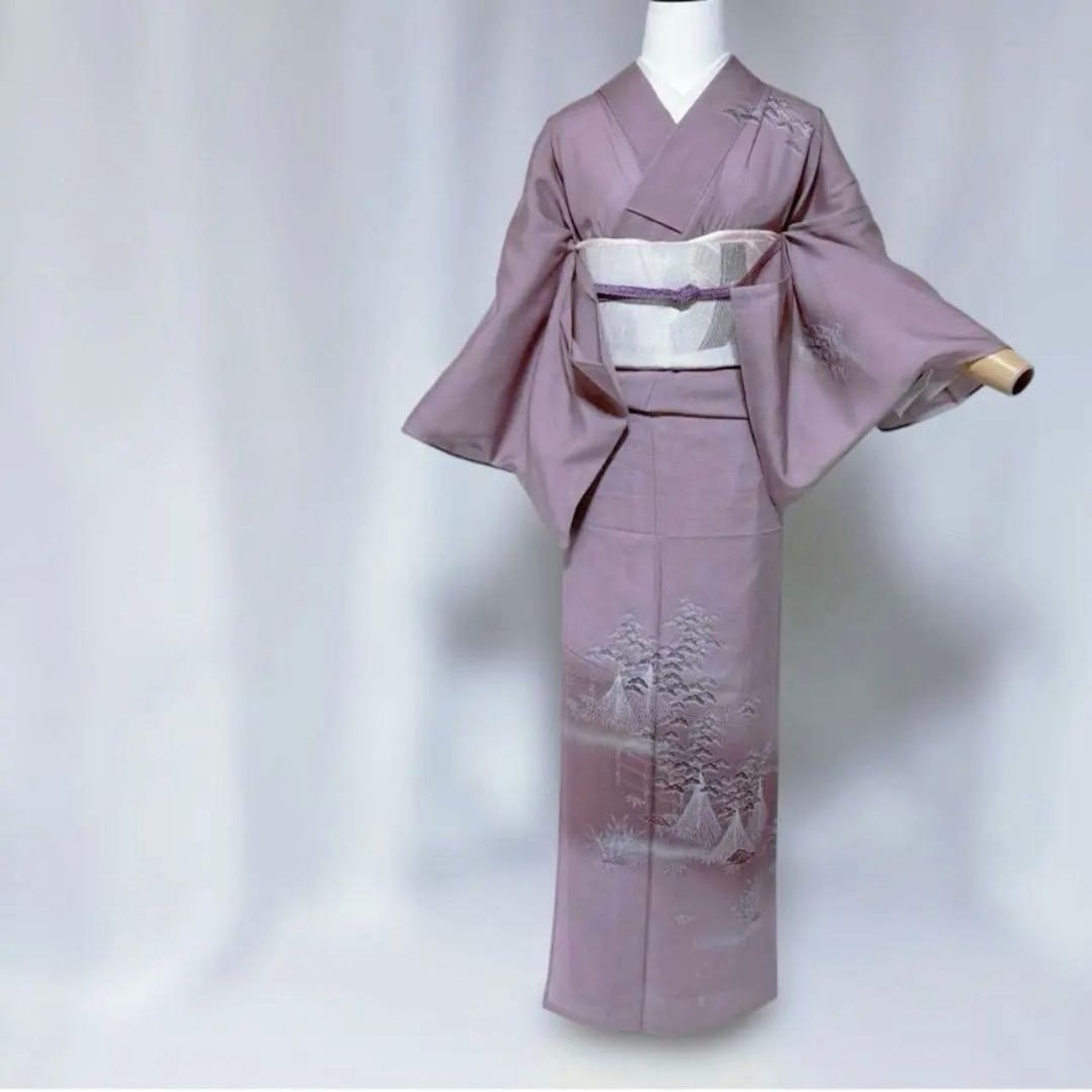 未着用　正絹夏絽訪問着 未使用級 正絹 絽 訪問着 フルセット 夏着物 美品 夏帯 夏小物 紅藤色
