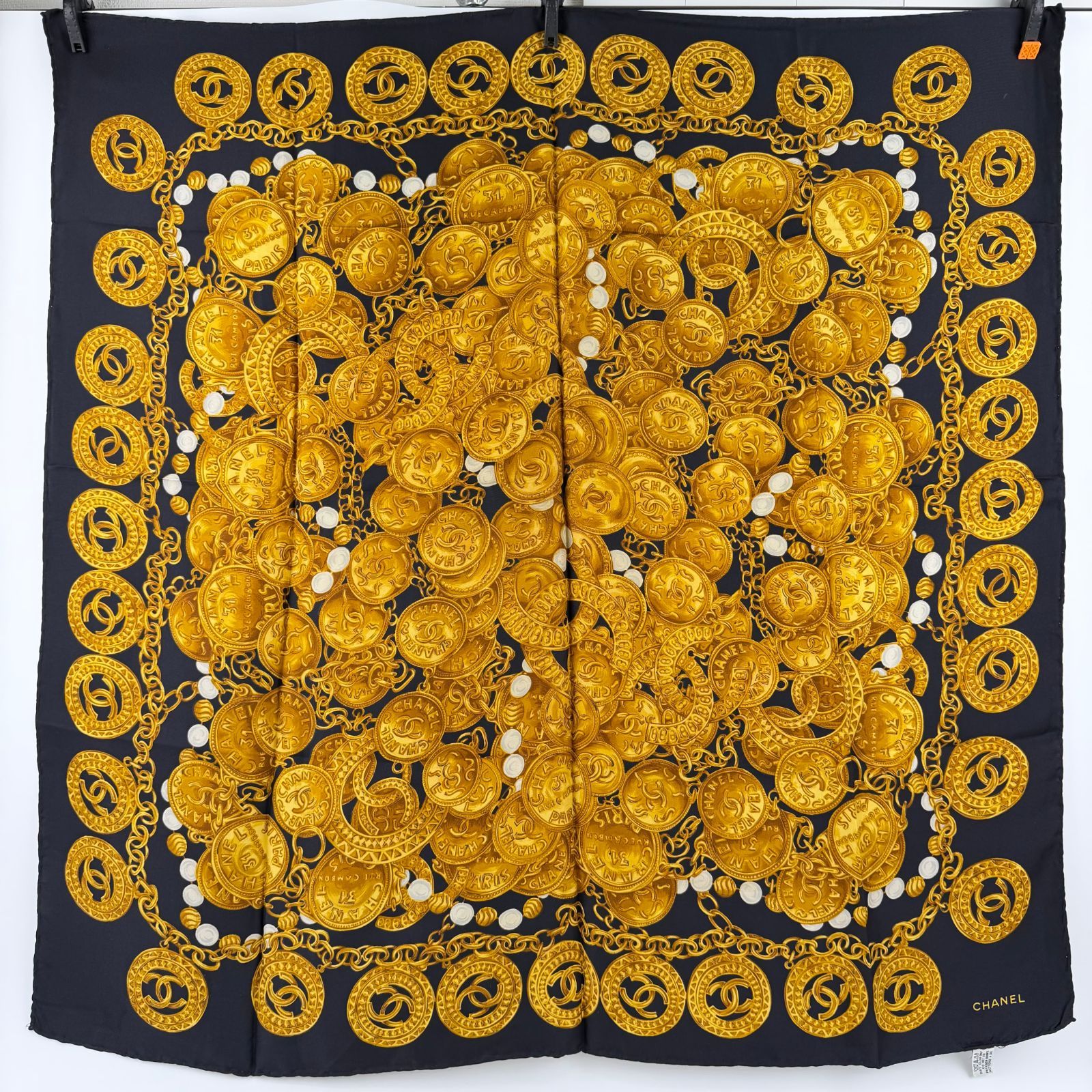 中古】CHANEL シャネル ココマーク スカーフ シルク マルチカラー