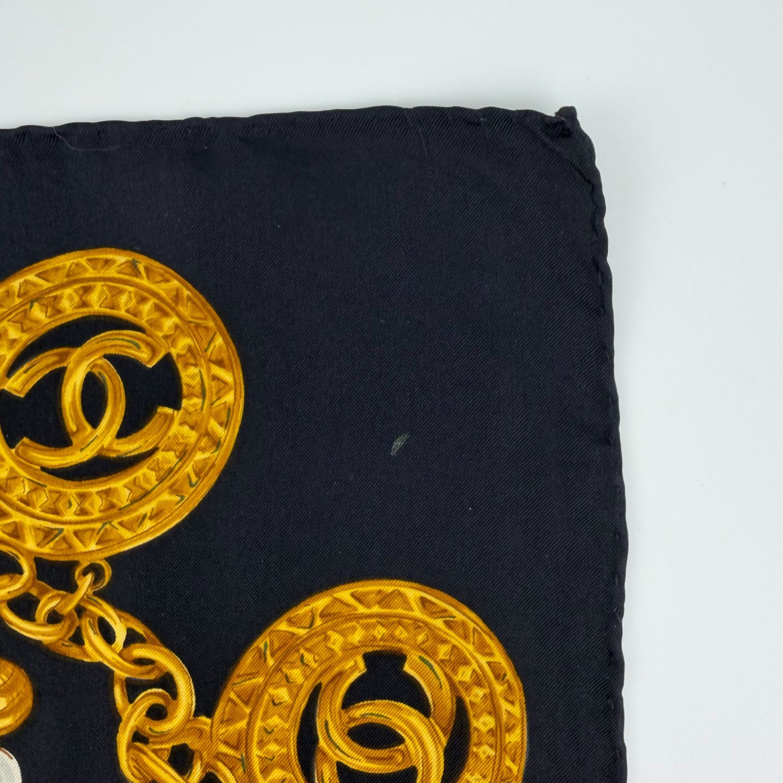 中古】CHANEL シャネル ココマーク スカーフ シルク マルチカラー