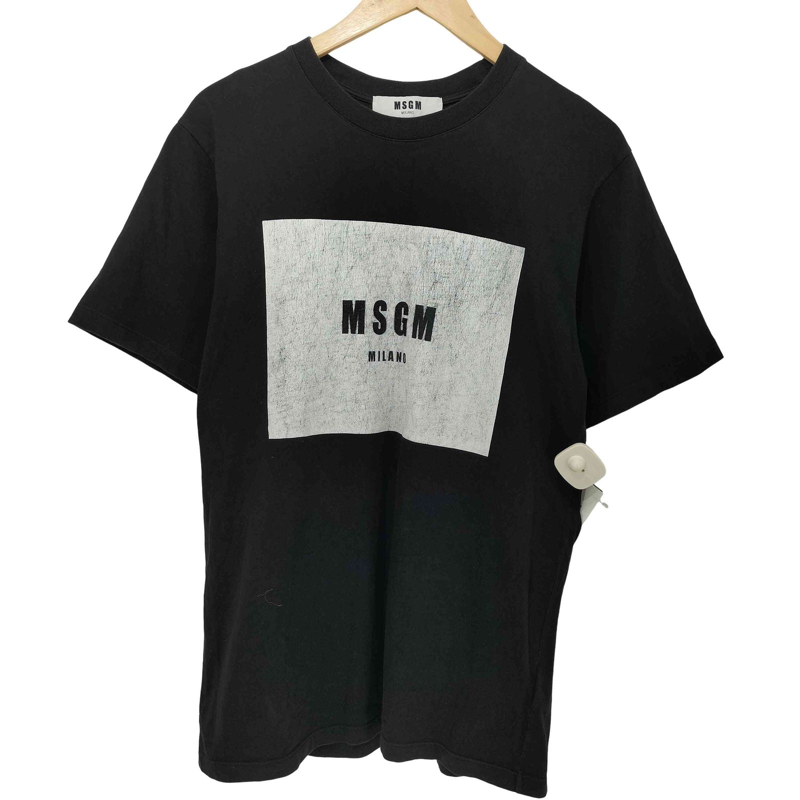 MSGM」 半袖Tシャツ X-SMALL ホワイト×ブラック レディース エムエス 