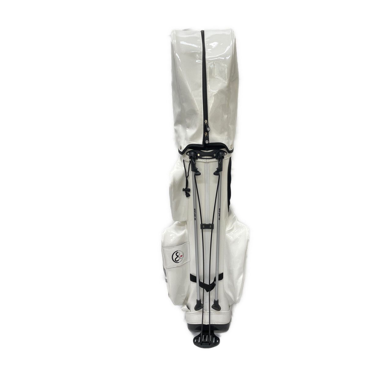 アンパスィ/and per se 限定品エナメル スタンド式キャディーバッグ中古 中古 アンパスィ and per se キャディバッグ 白 ホワイト スタンド式