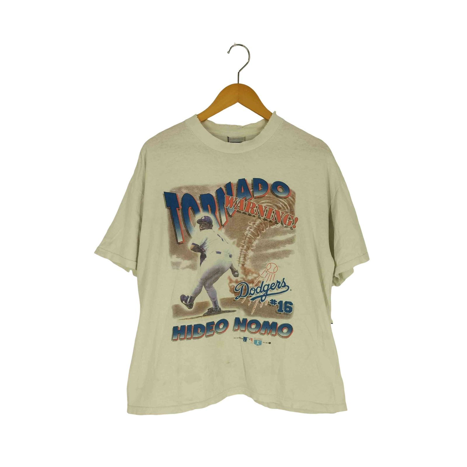 ユーズドフルギ USED古着 King cotton USA製 1995コピーライトトルネード投手 クルーネックTシャツ メンズ import：L