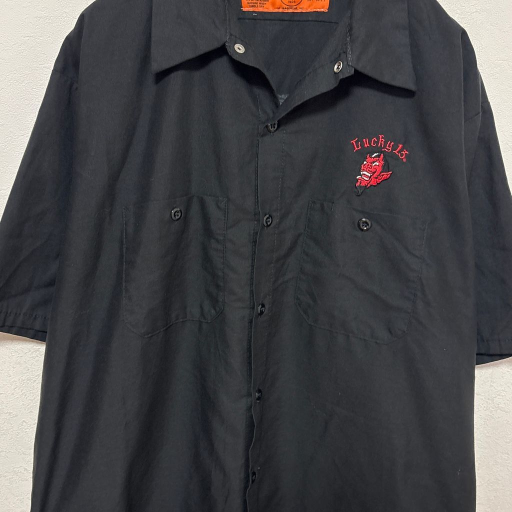 激レア❗️Dart製ジャイブパイロット赤シャツ当時もの Lucky13 × RED KAP】 Red Devil Work Shirt デビル ホットロッド