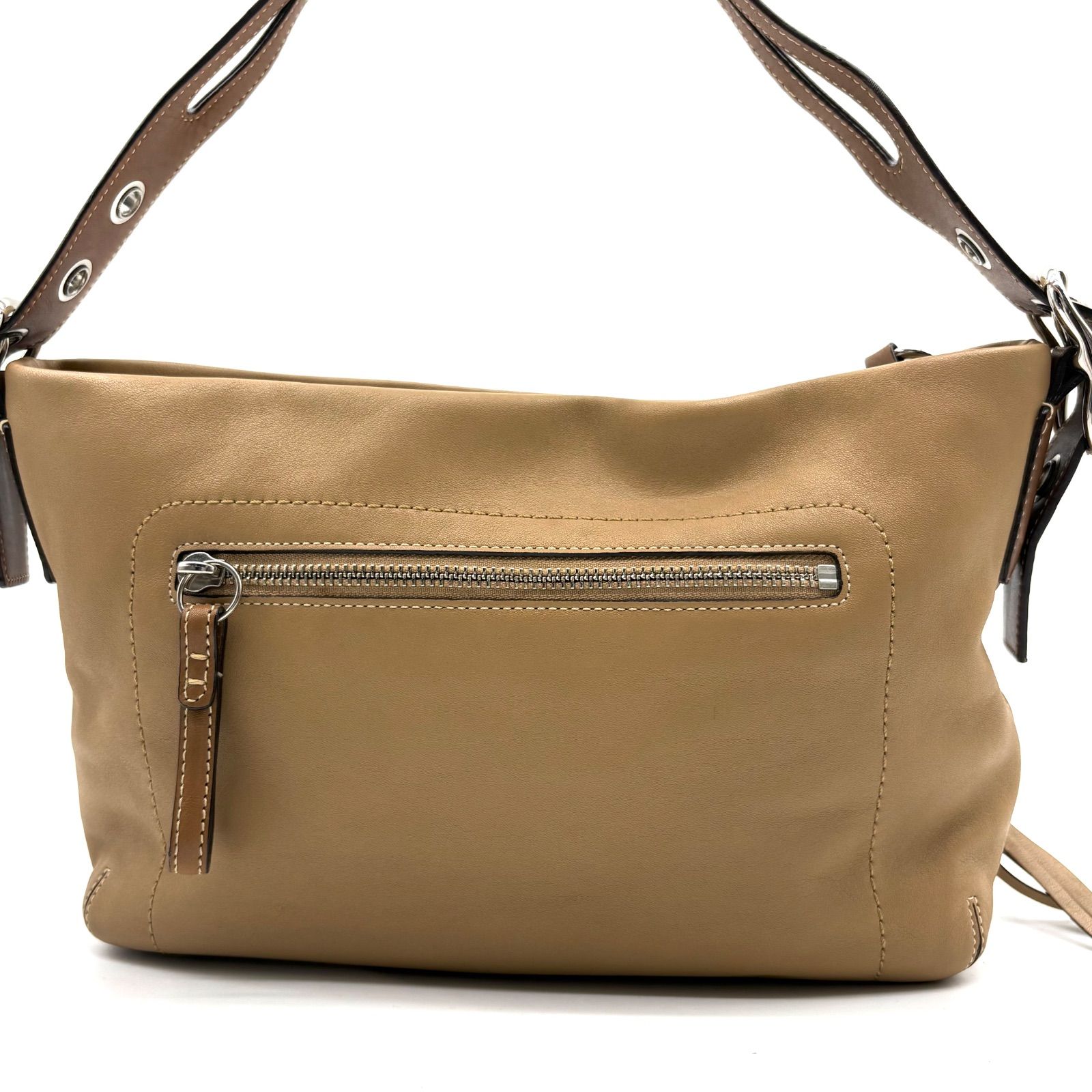 美品✨】COACH y2k Vintage Leather Shoulder Bag with Tassel beige 