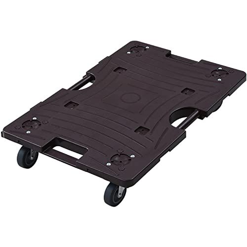 山善(YAMAZEN) スマート連結平台車 40×60cm エラストマーキャスター 耐荷重100kg 【日本製】 軽量 連結可能 積み重ね 台車 平台車 コンパクト ダークブラン NTRL-E65DBkk