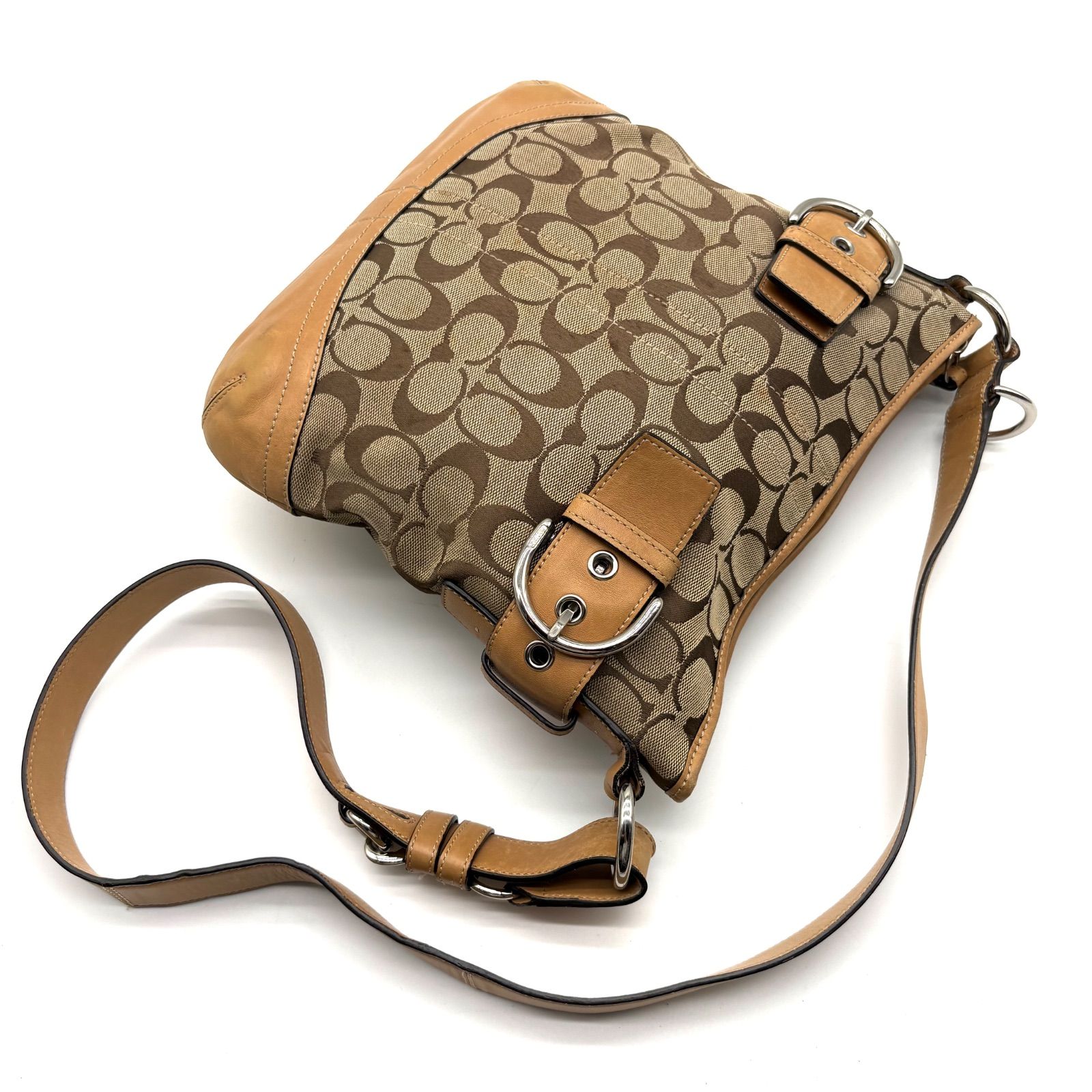 COACH y2k Signature Canvas Shoulder Bag Brown 3574 - メルカリ