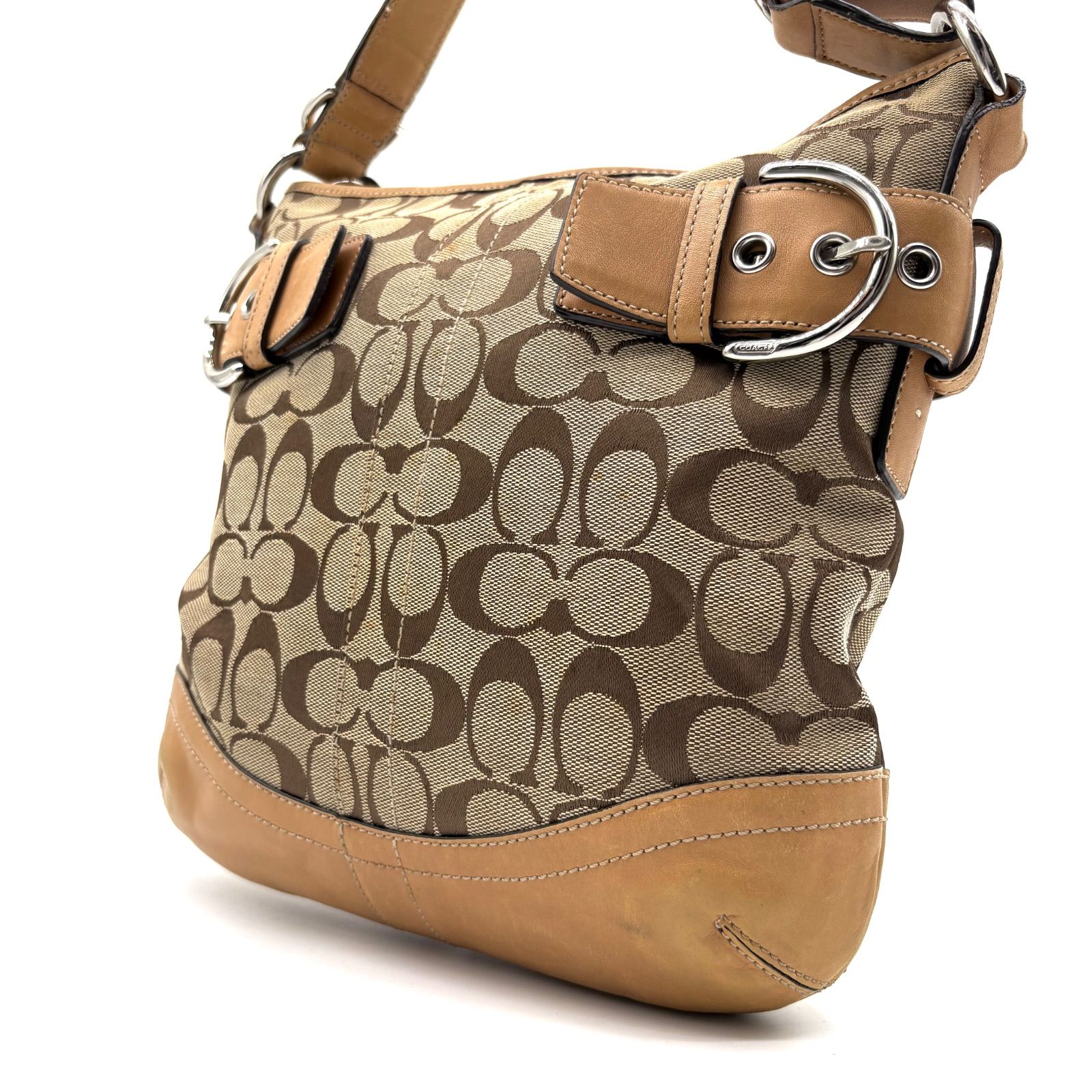 COACH y2k Signature Canvas Shoulder Bag Brown 3574 - メルカリ