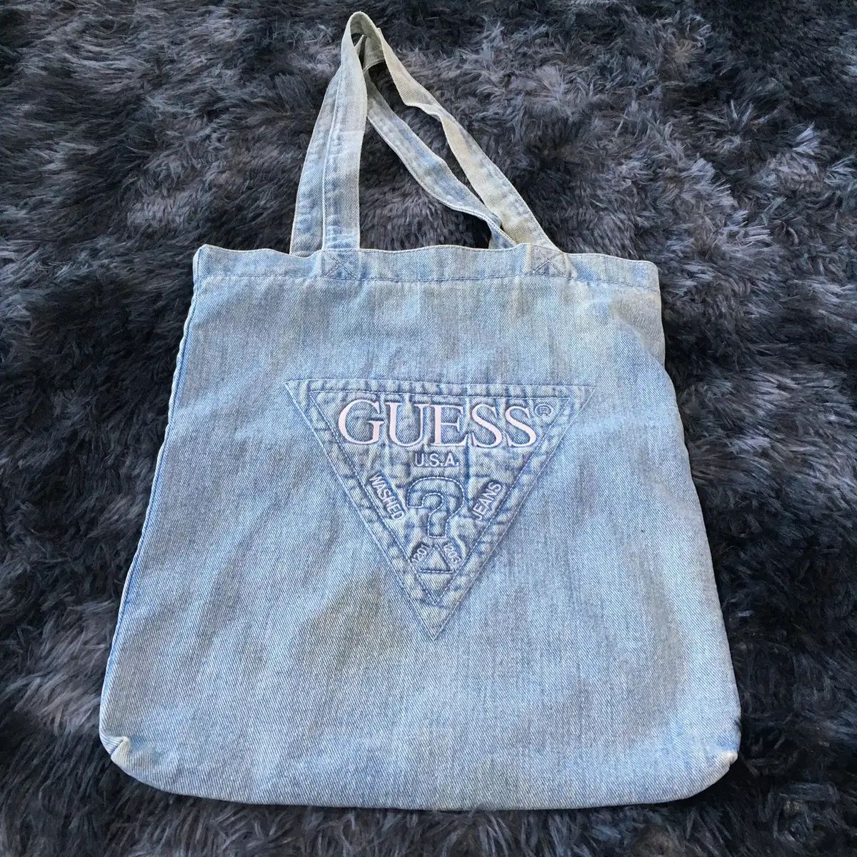 トゥーティー/A0 GUESS washed jeans デニム USA ショルダーバッグ エコバッグ
