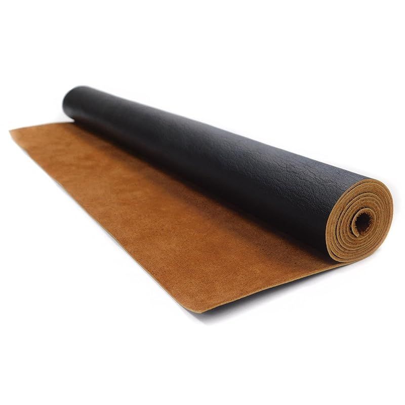 【新品】 茶芯 本革(牛革) はぎれ黒 ツヤ 薄い1.2mm 42×90cm(巻き) 1枚 7,547円