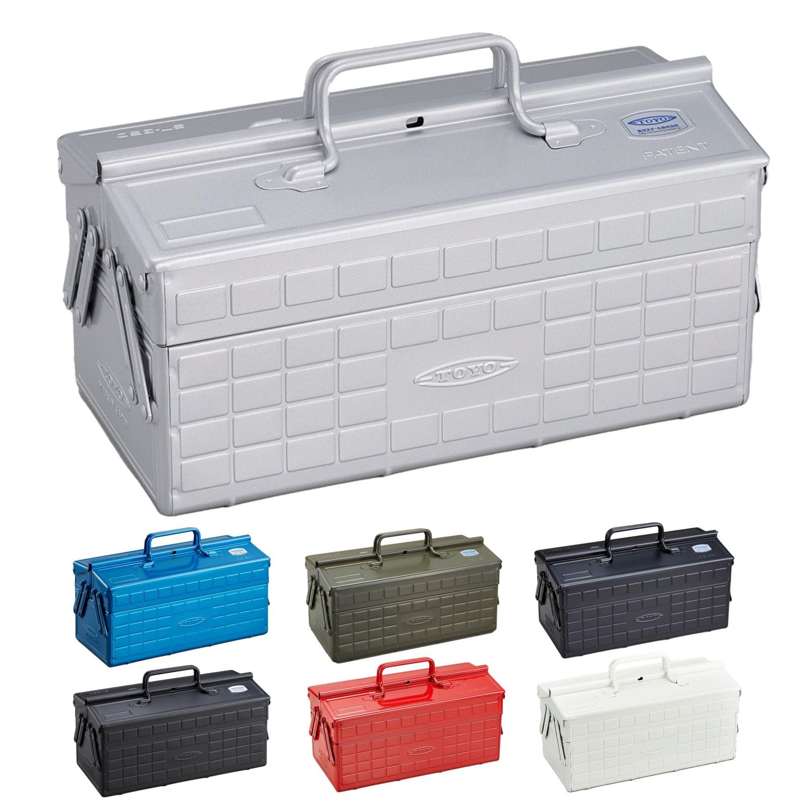 東洋スチール(TOYO) 2段式スチール製工具箱 ST-350 シルバー 【幅約35×奥行約16×高さ約21cm】 日本製 ツールボックス 収納ボックスts 02a76eec