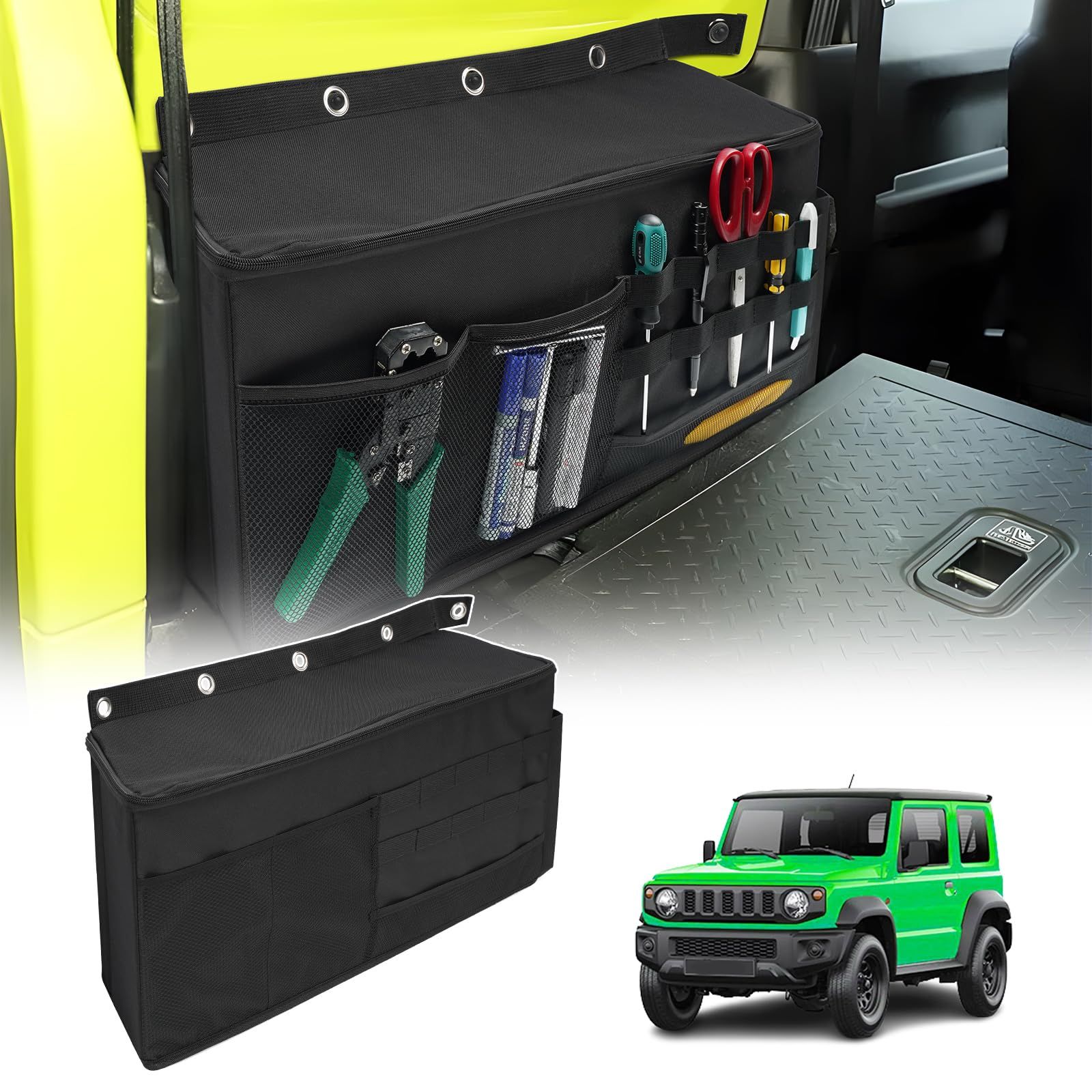 収納ボックス ジムニー JB64/JB74専用 左側取付 35L大容量 折りたたみ式 ラゲッジ収納 600Dオックス生地 耐水・防汚 アウトドア・洗車用品収納 スペース活用 ジムニーシエラ用 車内アクセサリー(沖縄・離島の方発送不可）) 1460e73e