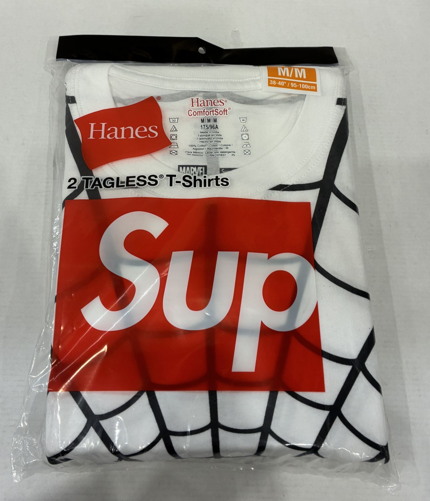 未開封 Supreme Hanes Spider-Man Tagless Tees 2 Pack White Mサイズ 